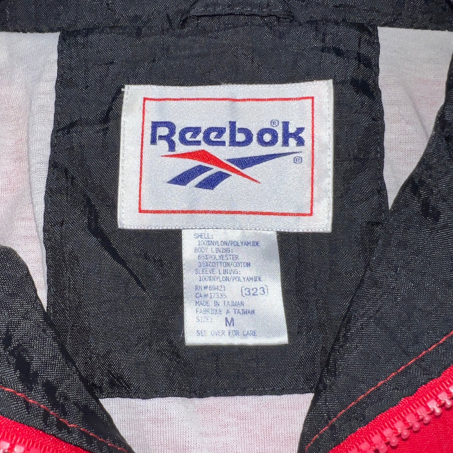 Vintage 90s Reebok Wisconsin Badgers Full Zip Windbreaker Men's Size Medium Red
