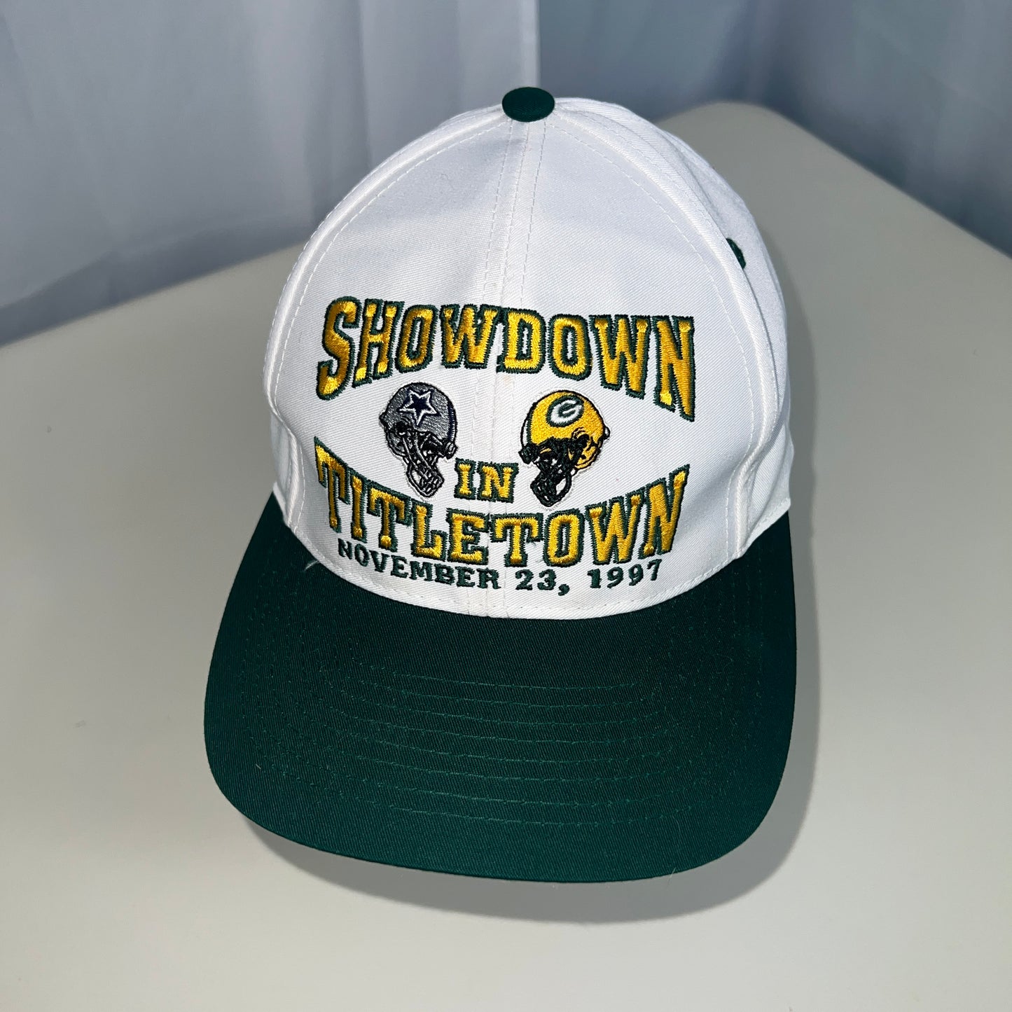 VTG 90s Logo 7 NFL Showdown in Titletown Hat Green Bay Packers vs Dallas Cowboys