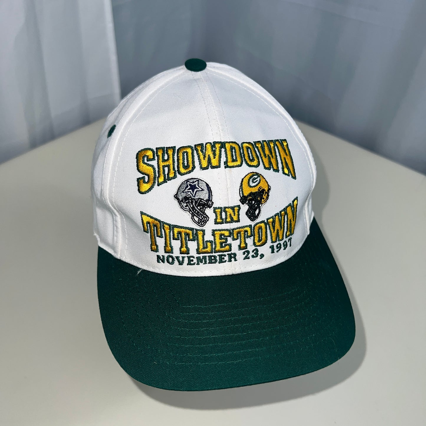 VTG 90s Logo 7 NFL Showdown in Titletown Hat Green Bay Packers vs Dallas Cowboys