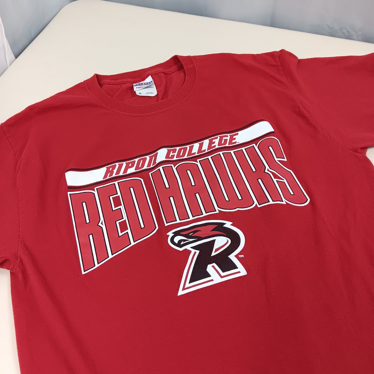 Ripon College Red Hawks T-Shirt - Medium - JerZees