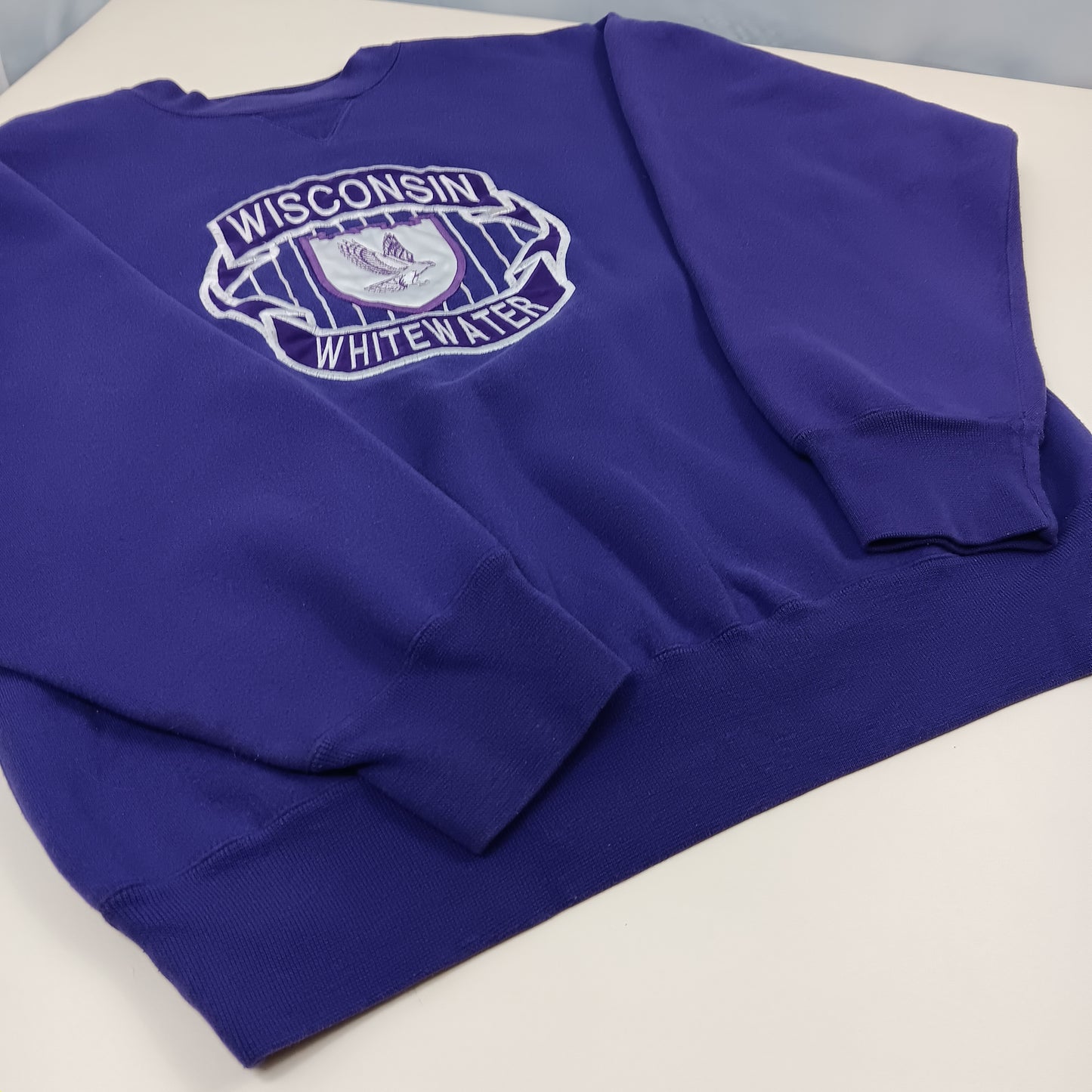 UW Whitewater Warhawks Embroidered Crewneck - Large - Midwest Embroidery