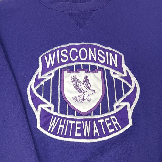 UW Whitewater Warhawks Embroidered Crewneck - Large - Midwest Embroidery