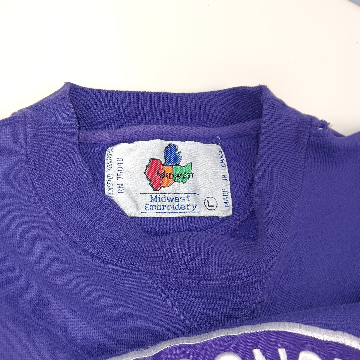 UW Whitewater Warhawks Embroidered Crewneck - Large - Midwest Embroidery
