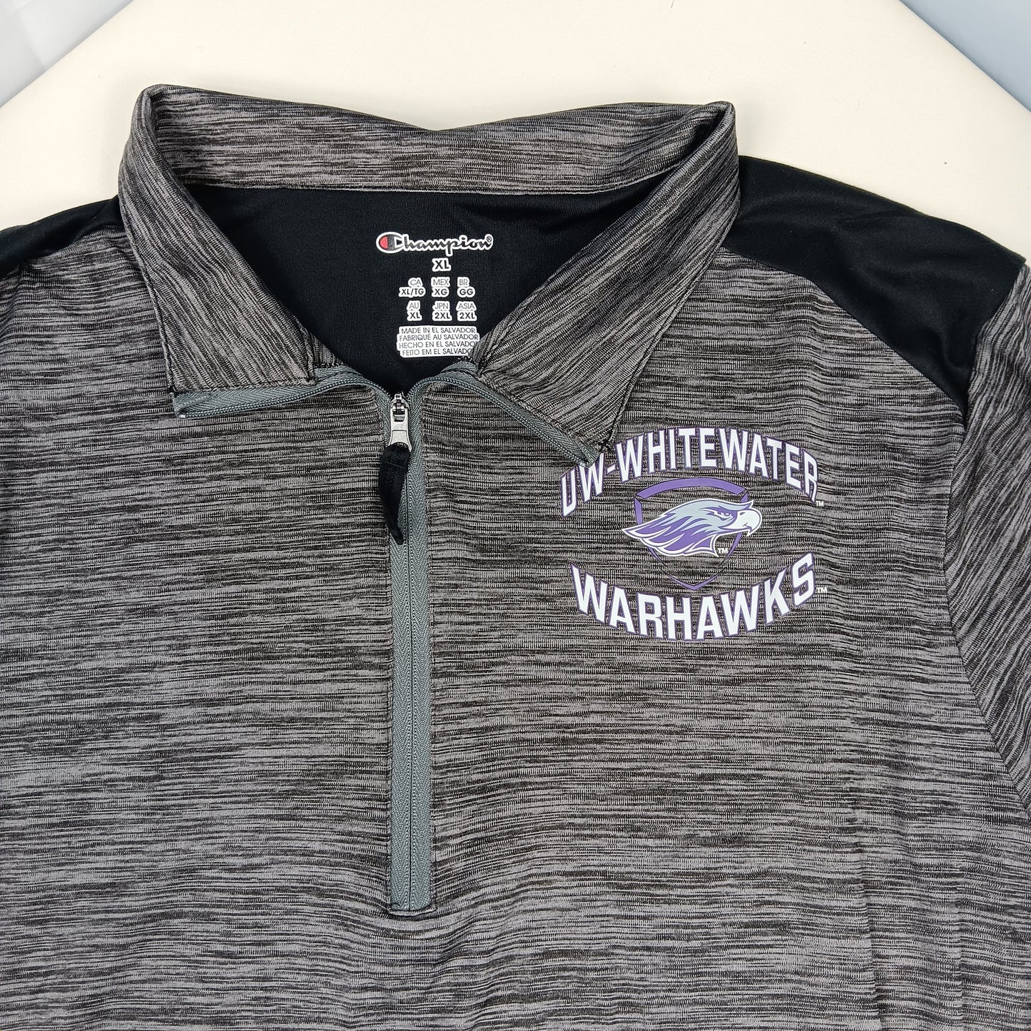 UW Whitewater Warhawk Athletics Quarter Zip - XL - Champion