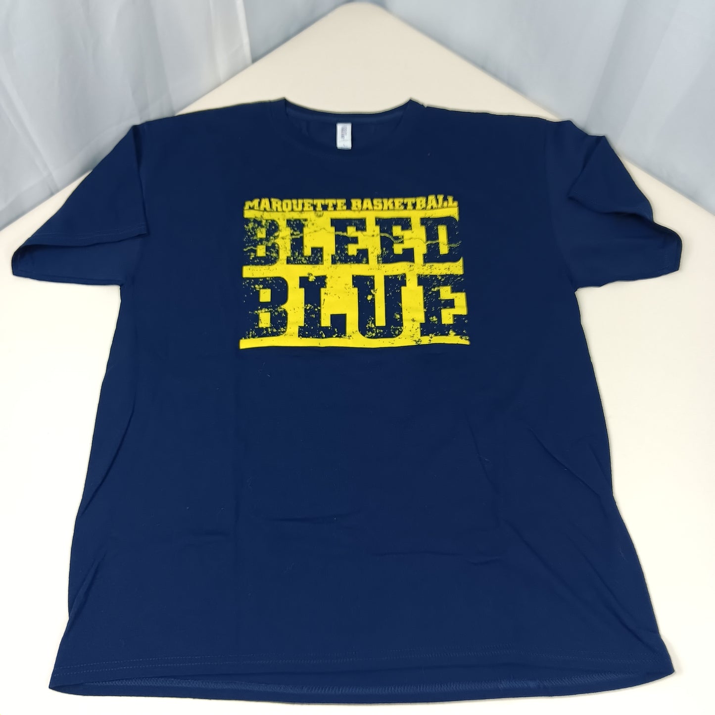 Marquette University Basketball "Bleed Blue" Fan Shirt - Large - JerZees
