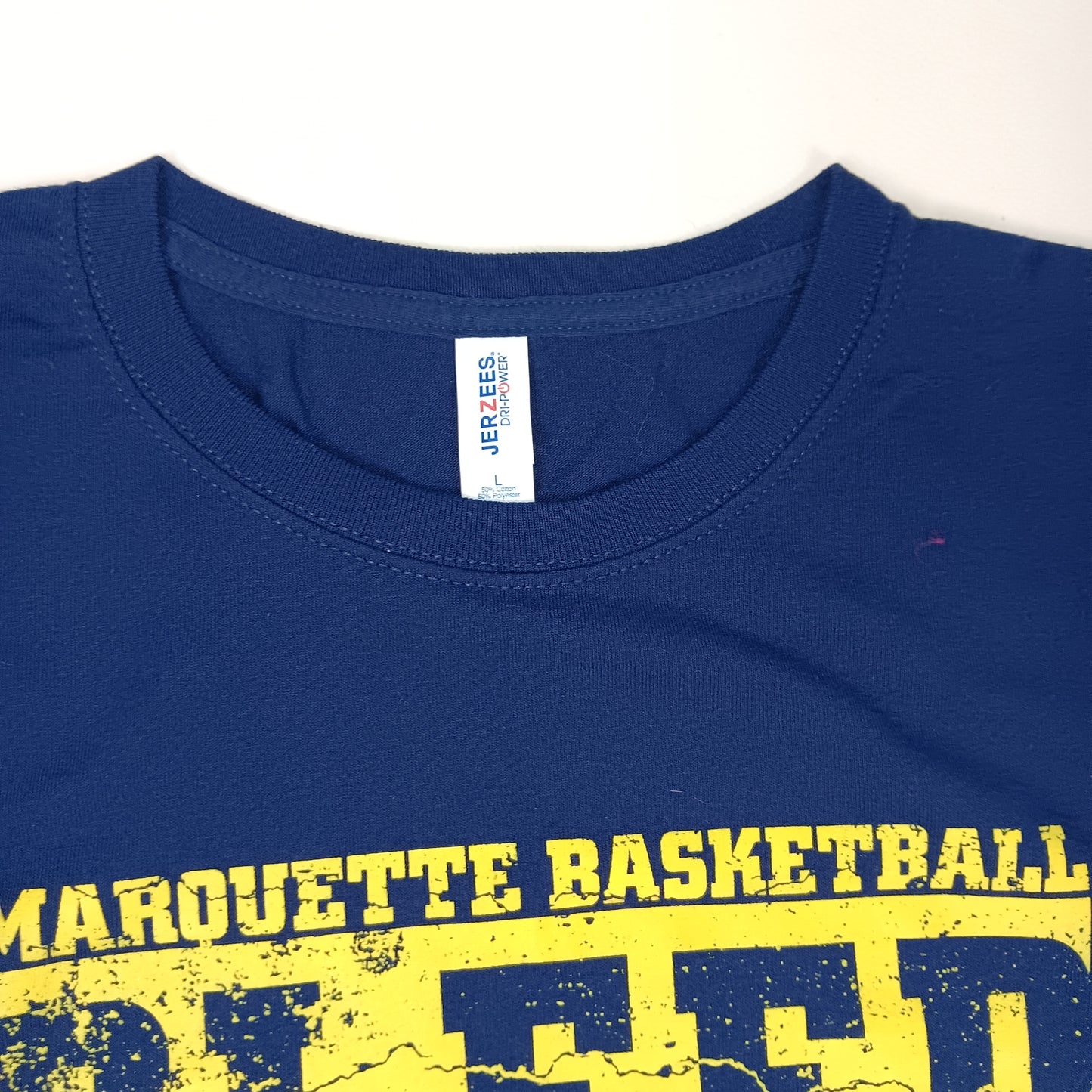 Marquette University Basketball "Bleed Blue" Fan Shirt - Large - JerZees