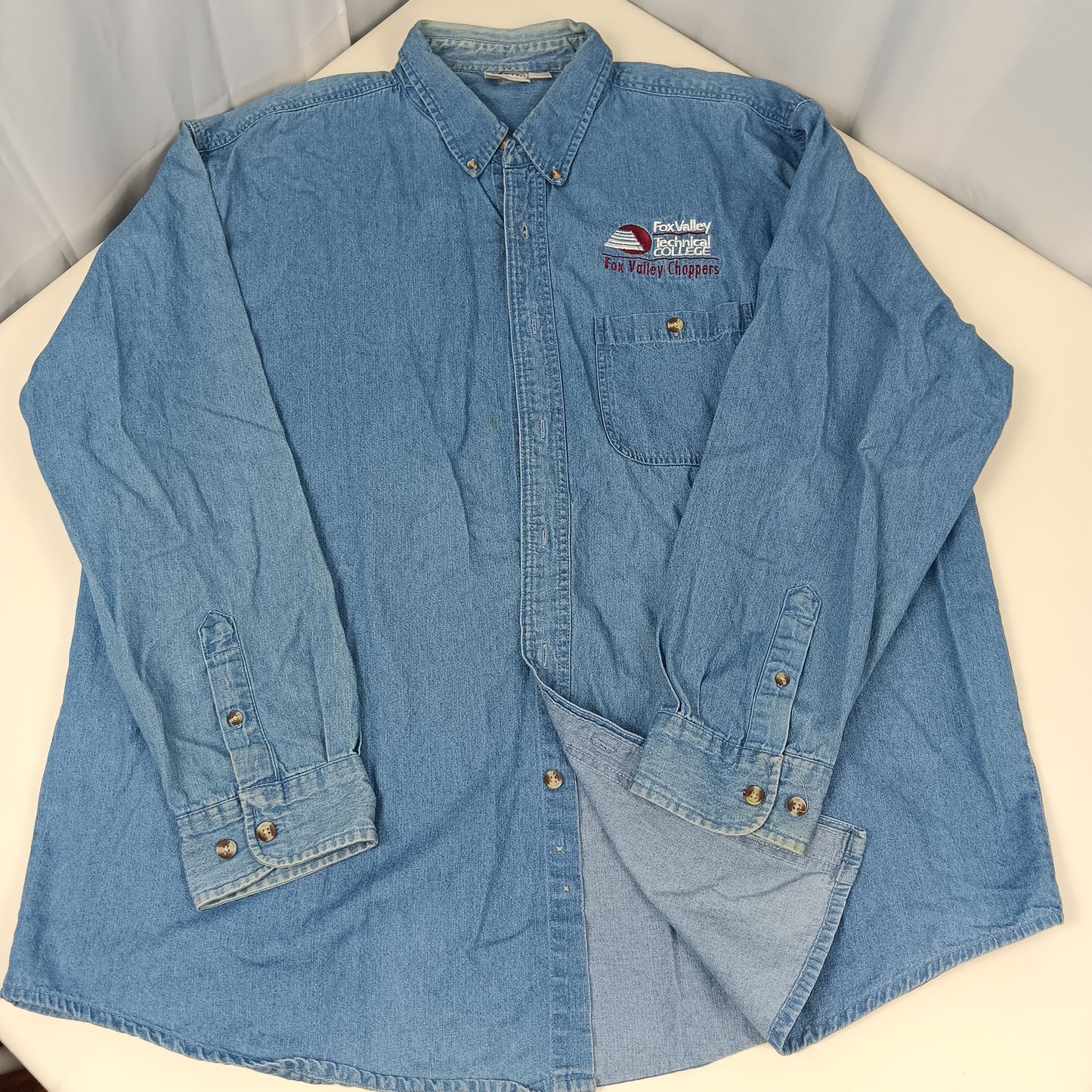 Fox Valley Technical College Choppers Denim Button Up - XXL - 1250 North