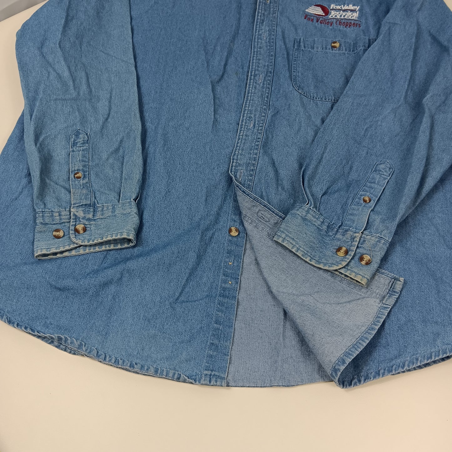 Fox Valley Technical College Choppers Denim Button Up - XXL - 1250 North