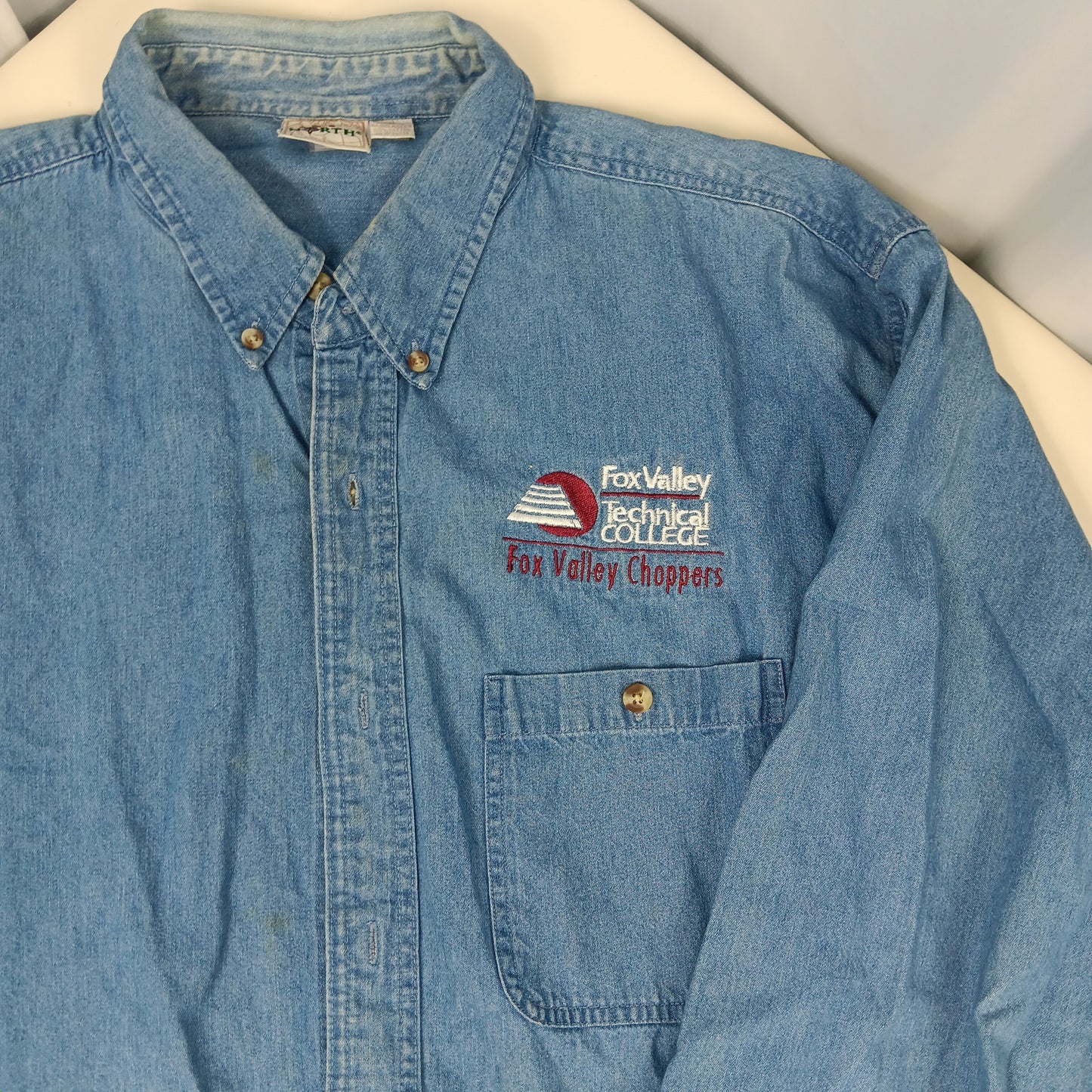 Fox Valley Technical College Choppers Denim Button Up - XXL - 1250 North