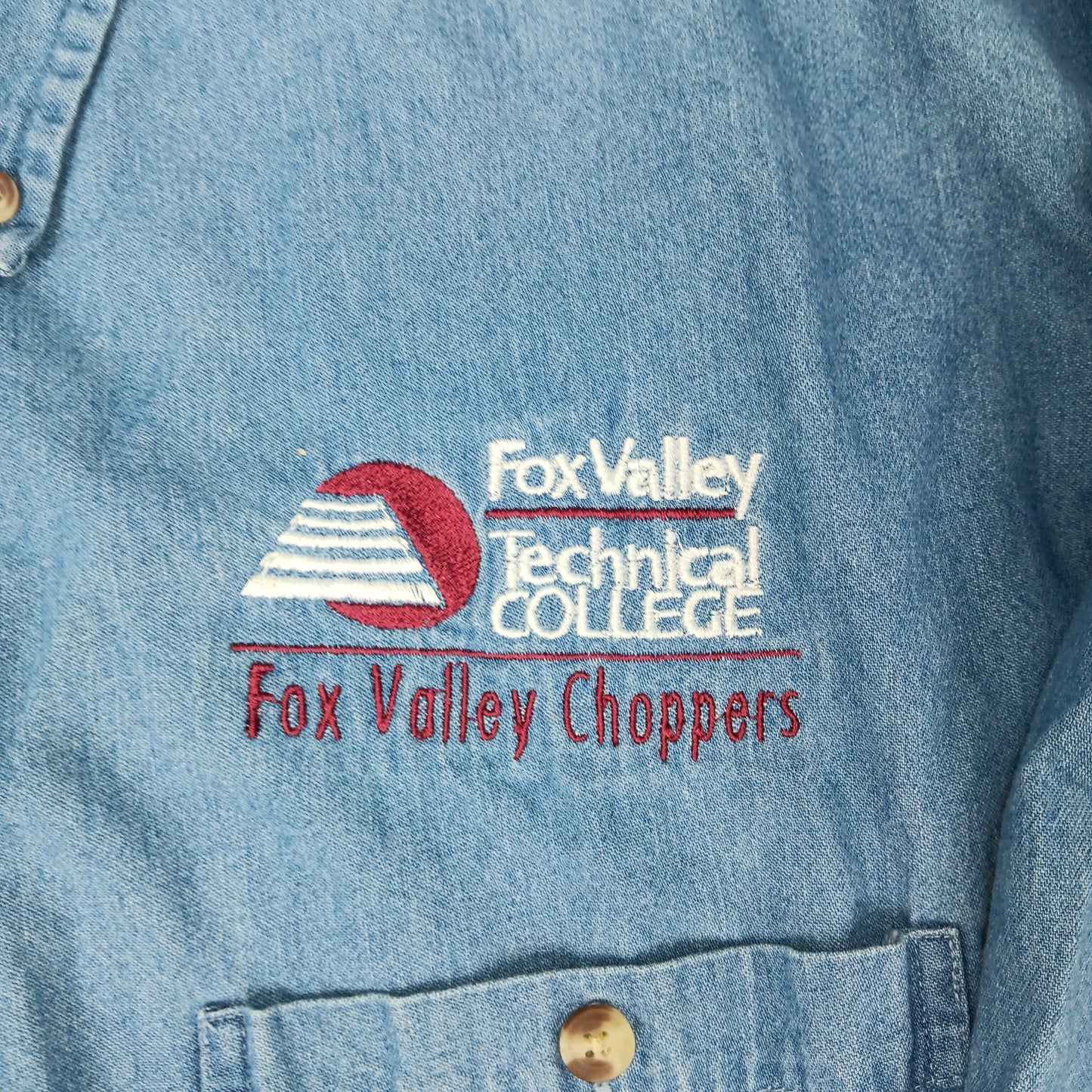 Fox Valley Technical College Choppers Denim Button Up - XXL - 1250 North