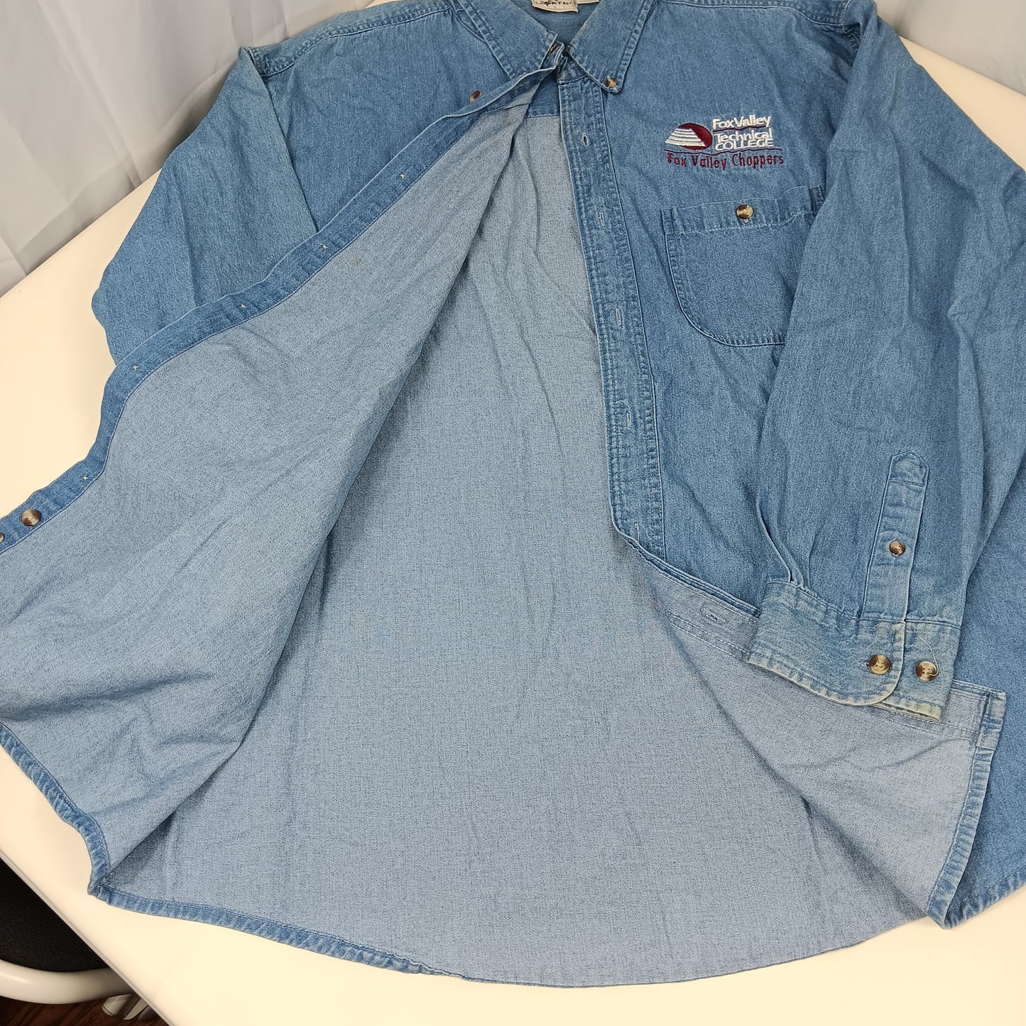 Fox Valley Technical College Choppers Denim Button Up - XXL - 1250 North