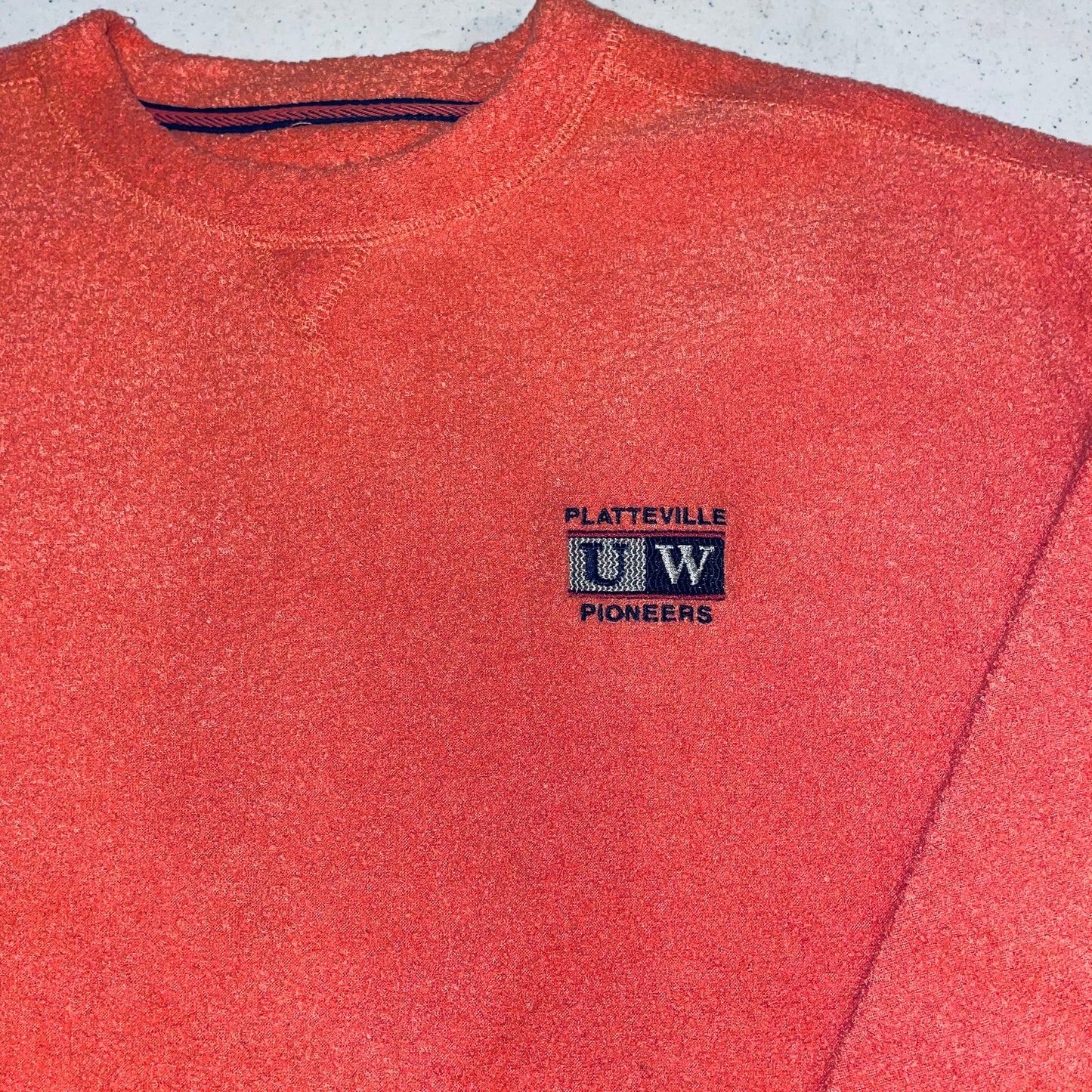 UW Platteville Pioneers Vintage Orange Crewneck - Large - Embroidered
