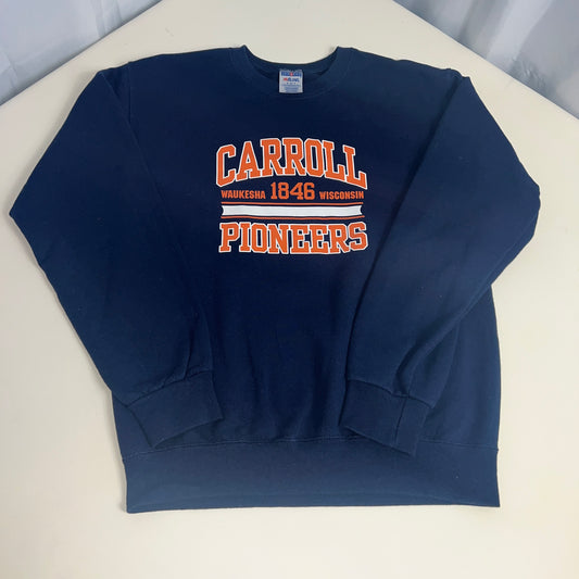 Carroll University Pioneers Small Vintage Crewneck - JerZees NuBlend