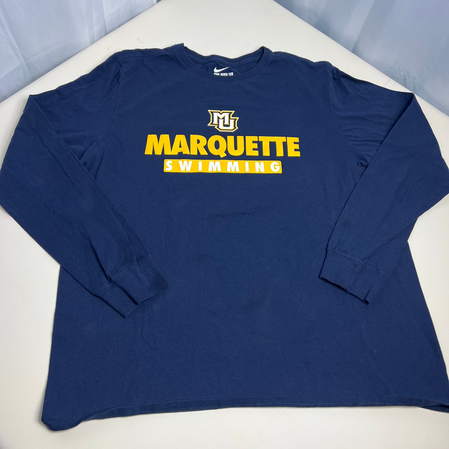 Marquette Golden Eagles Swimming Long Sleeve Nike T-Shirt - X Large
