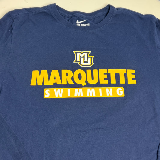 Marquette Golden Eagles Swimming Long Sleeve Nike T-Shirt - X Large