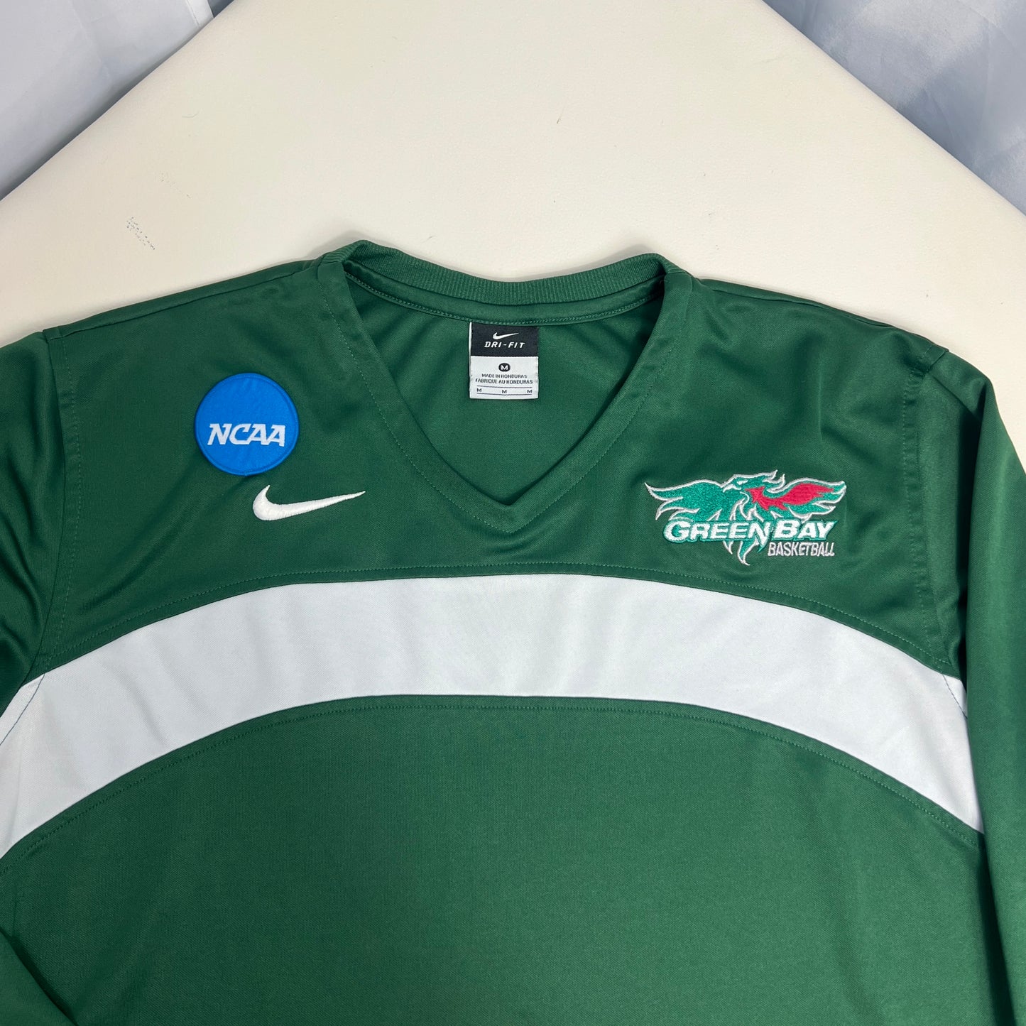 UW Green Bay Phoenix Basketball Nike Longsleeve Warm Up - Medium - Game Worn
