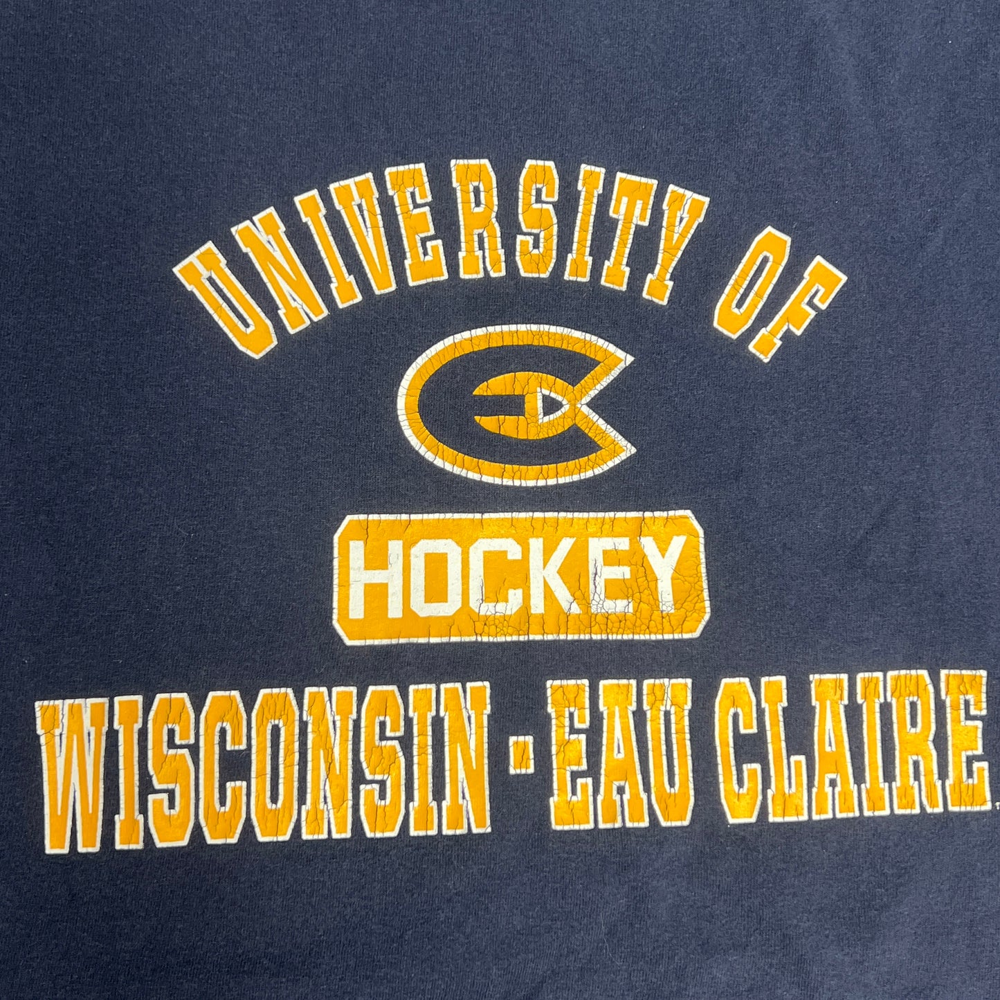 UW Eau Claire Blugolds Hockey T-Shirt - XXLarge - Champion