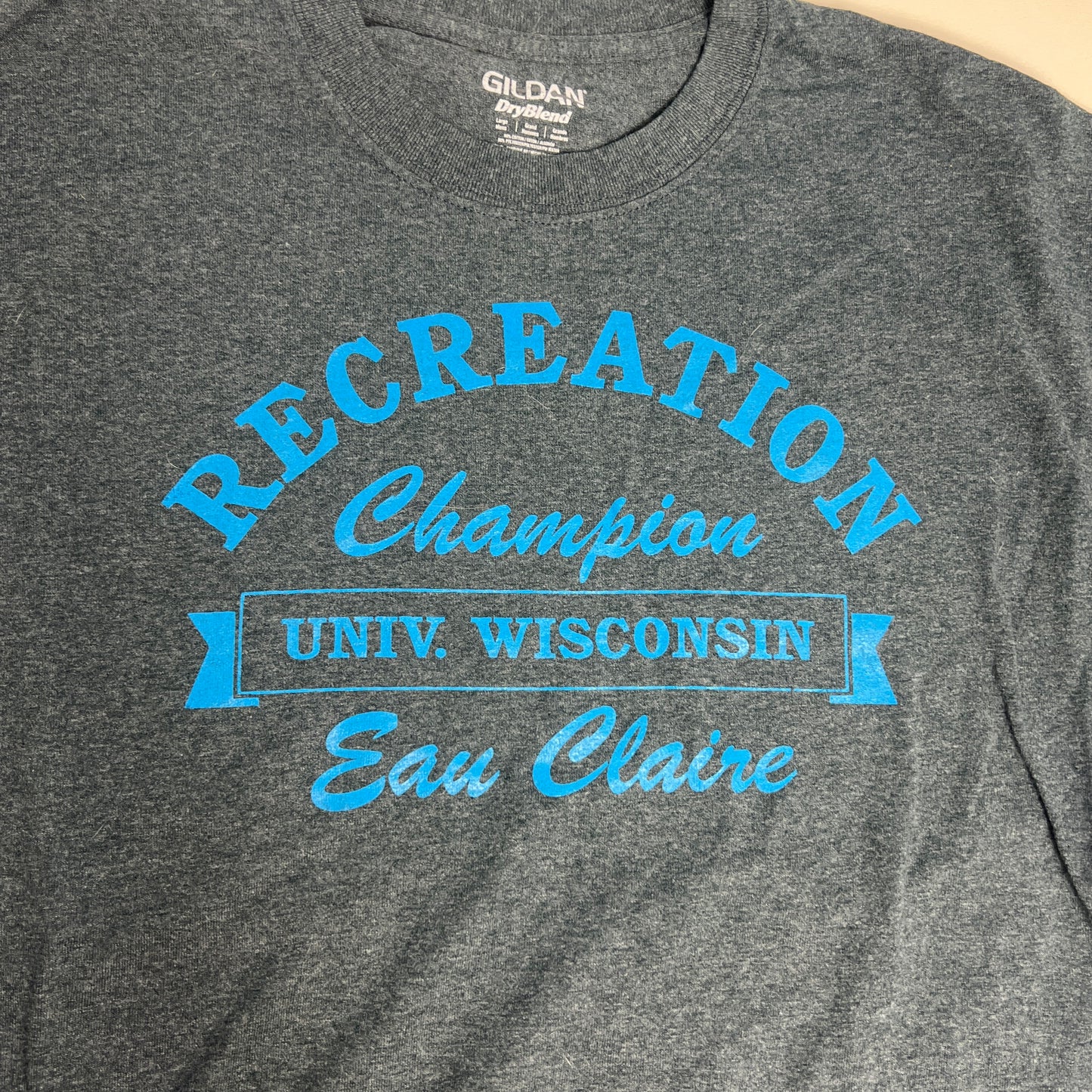 UW Eau Claire Rec Sports Champs T-Shirt - Large - Gildan