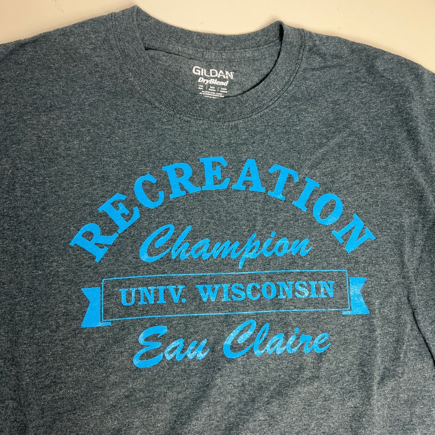 UW Eau Claire Rec Sports Champs T-Shirt - Large - Gildan