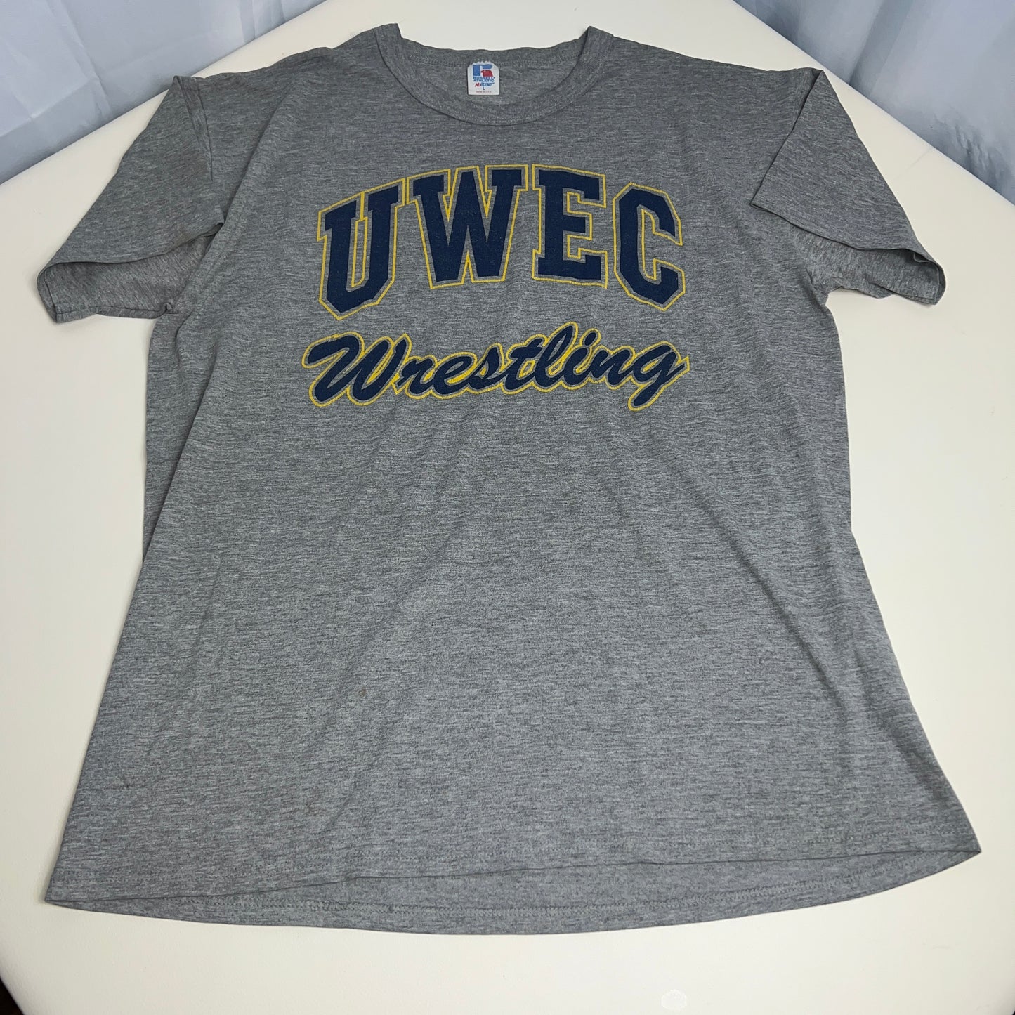 UW Eau Claire Blugolds Vintage Wrestling T-Shirt - Russel Athletic - Large