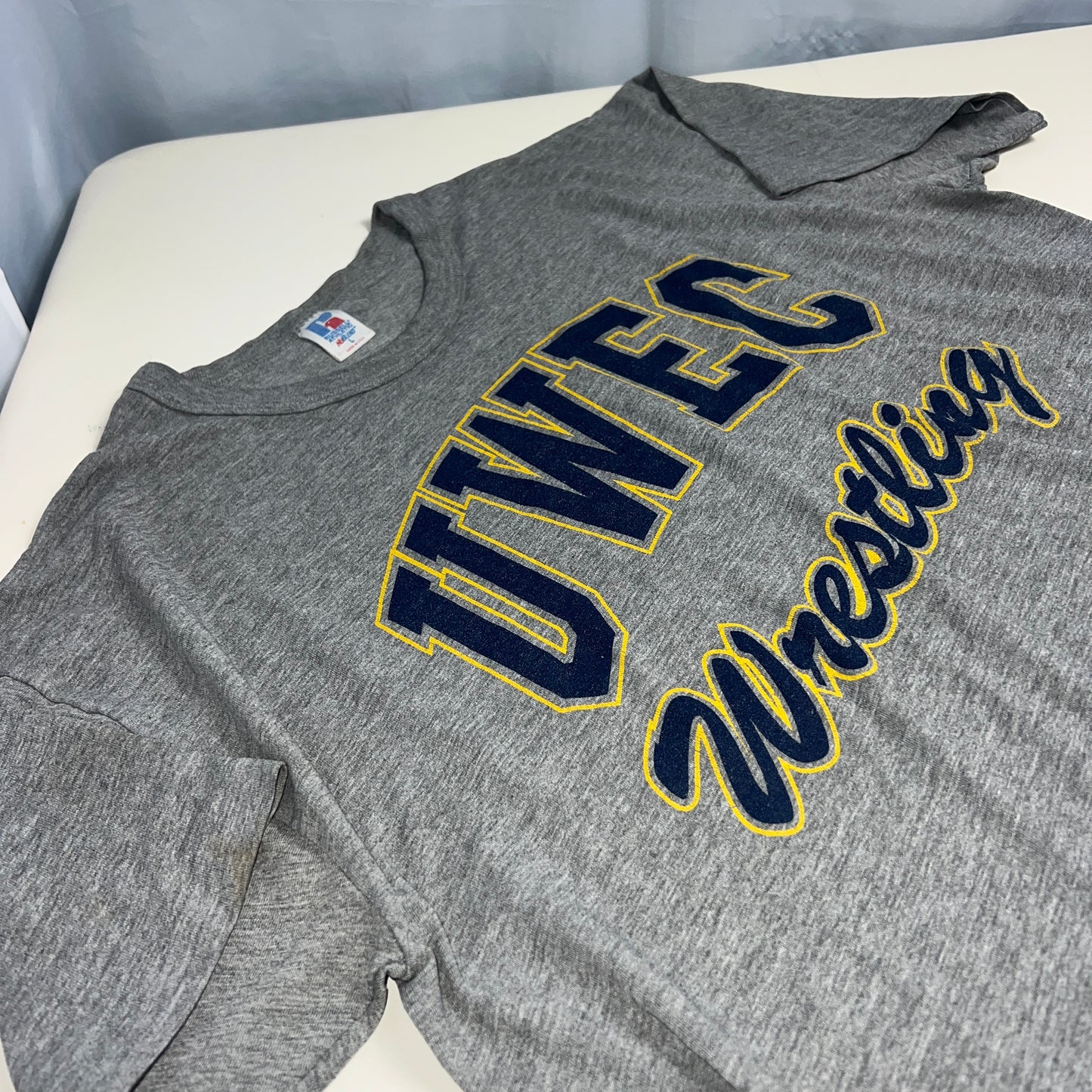 UW Eau Claire Blugolds Vintage Wrestling T-Shirt - Russel Athletic - Large