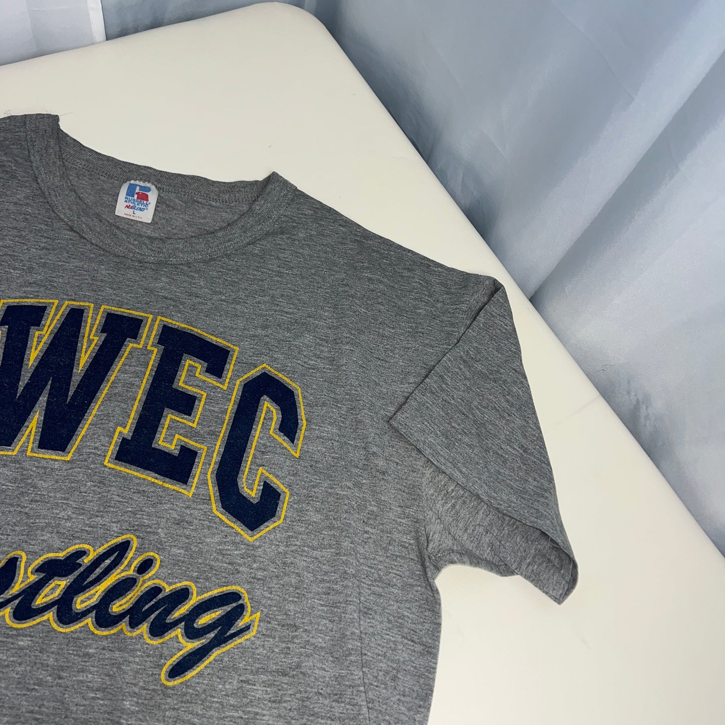 UW Eau Claire Blugolds Vintage Wrestling T-Shirt - Russel Athletic - Large