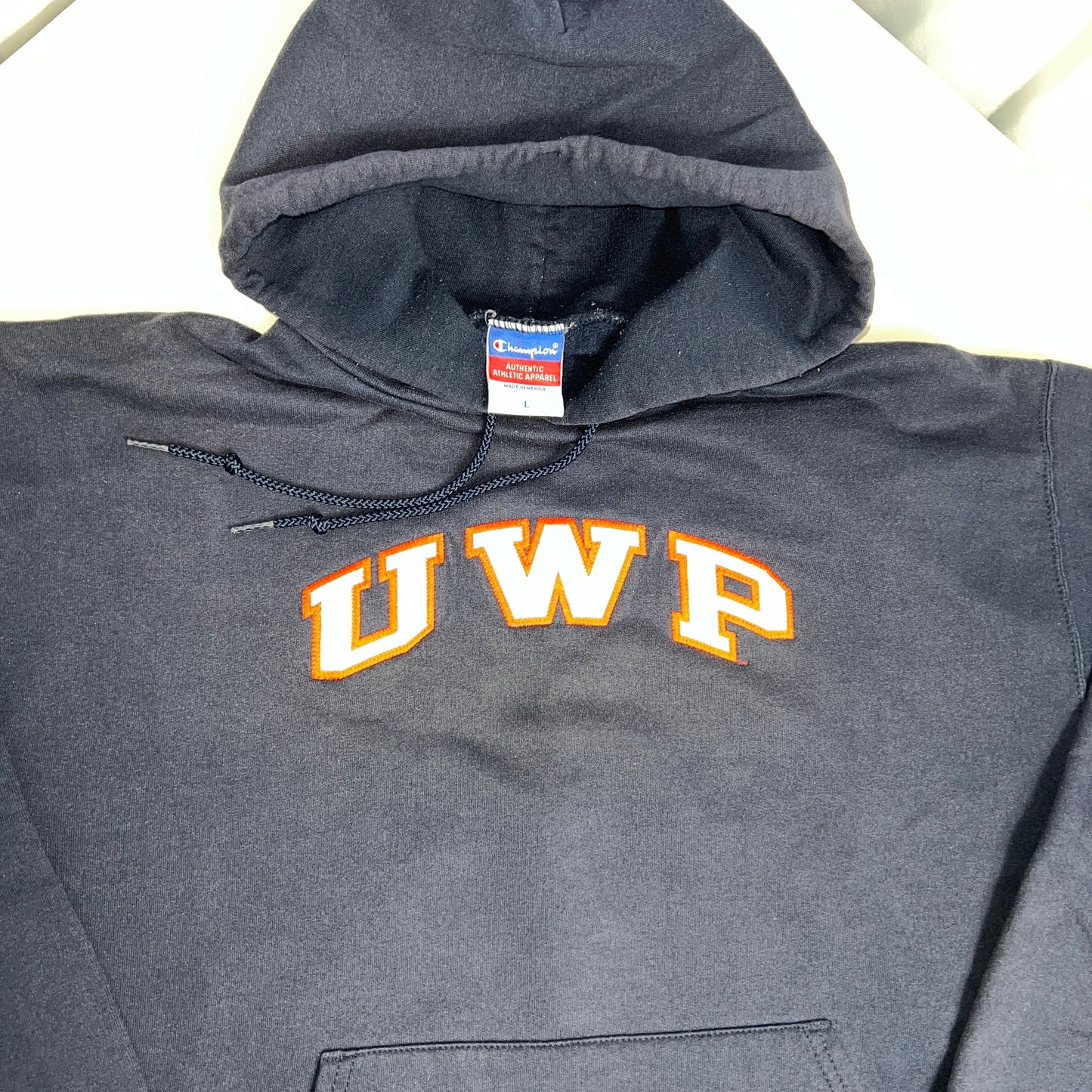 UW Platteville Pioneers Embroidered Champion Hoodie - Large