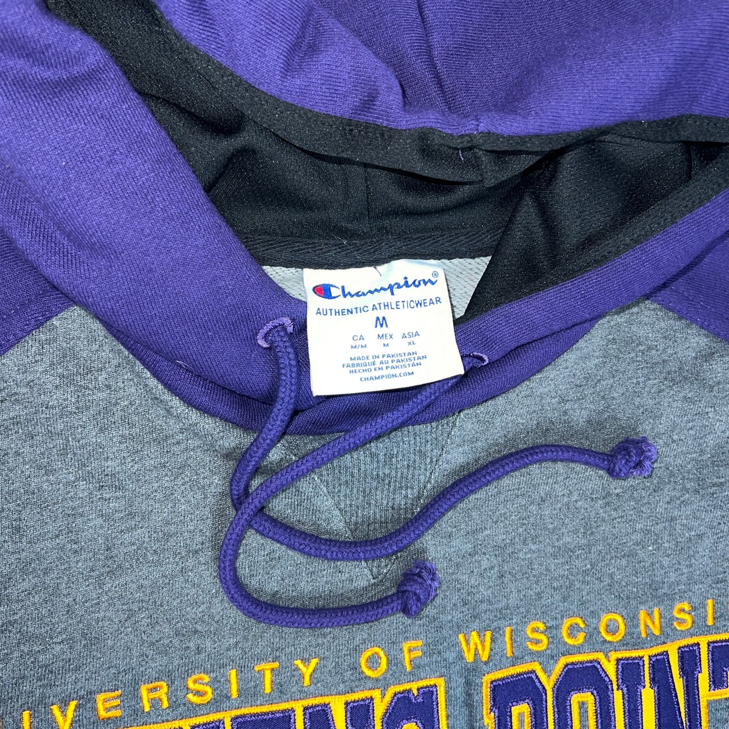 UW Stevens Point Pointers Embroidered Hoodie - Medium - Champion