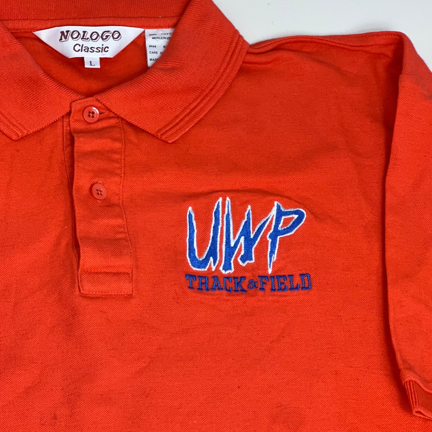 UW Platteville Pioneers Vintage Track and Field Polo - Large - NOLOGO