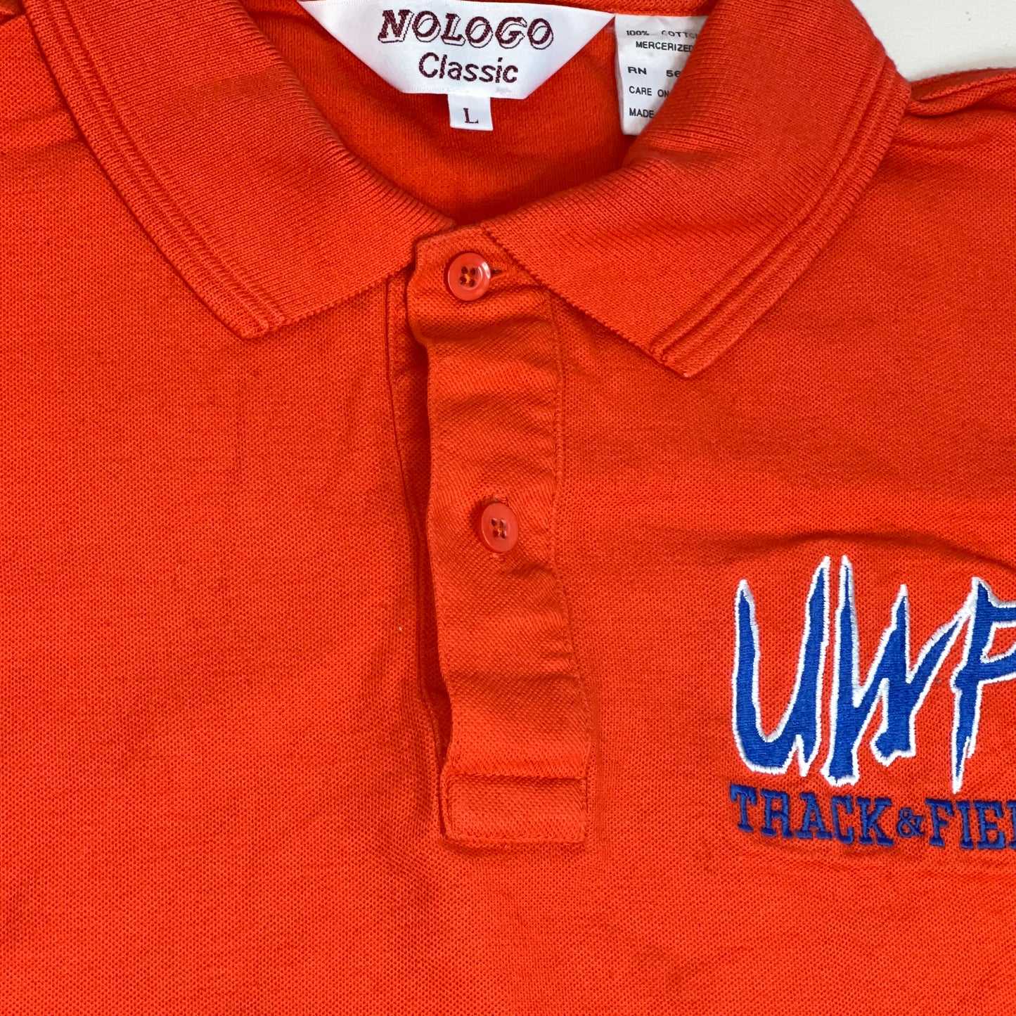 UW Platteville Pioneers Vintage Track and Field Polo - Large - NOLOGO