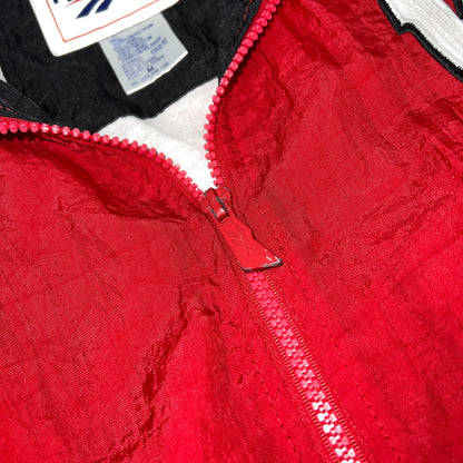 Vintage 90s Reebok Wisconsin Badgers Full Zip Windbreaker Men's Size Medium Red