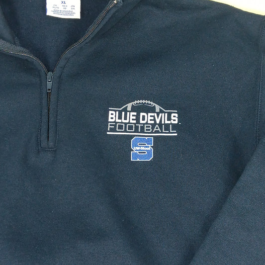 UW Stout Blue Devils Football 1/4 Zip - Champion - X Large