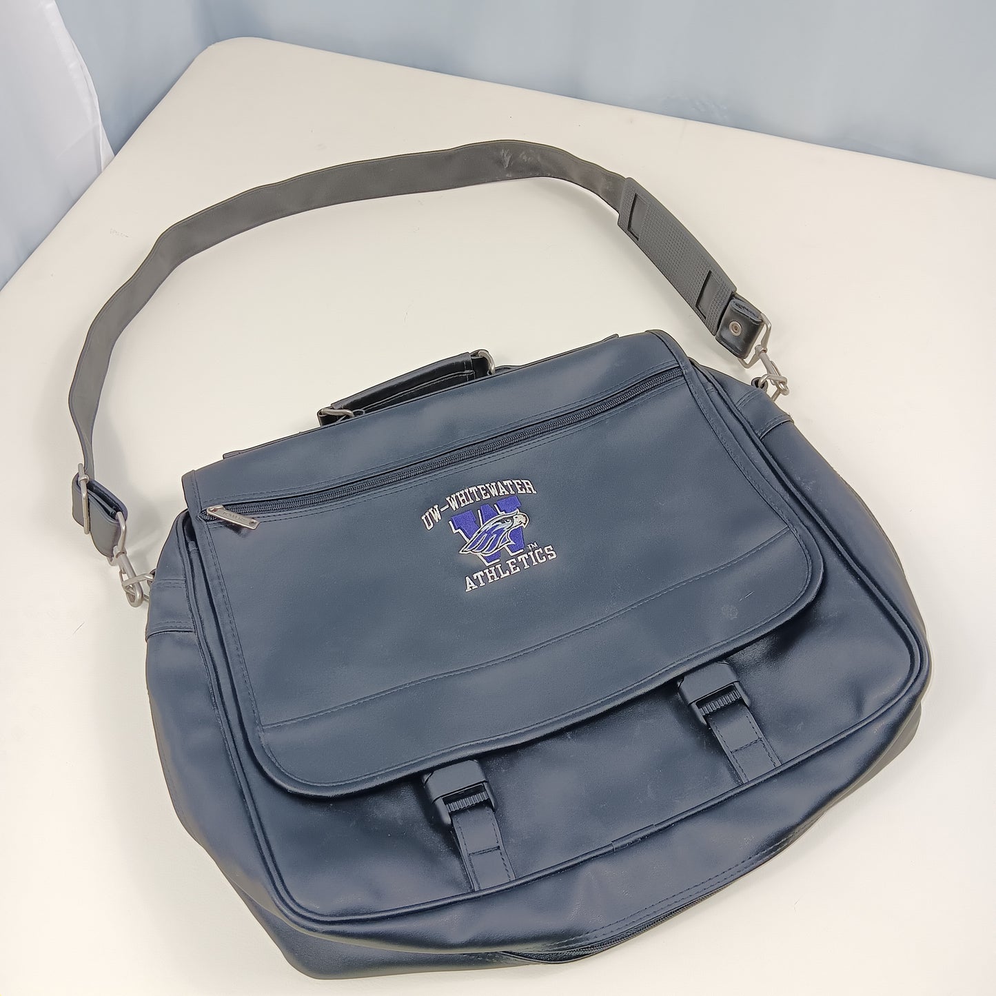 UW Whitewater Vintage Laptop Briefcase with shoulder strap