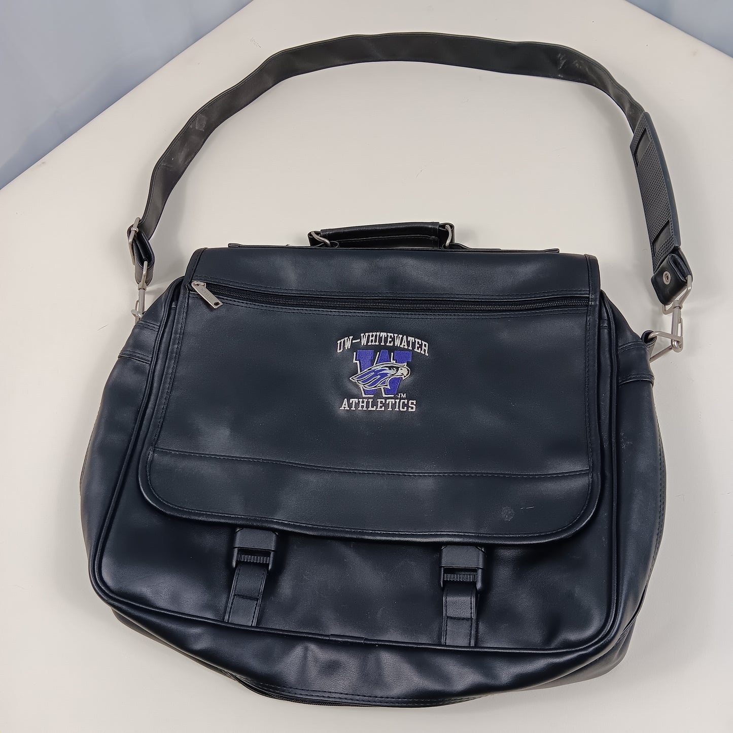 UW Whitewater Vintage Laptop Briefcase with shoulder strap