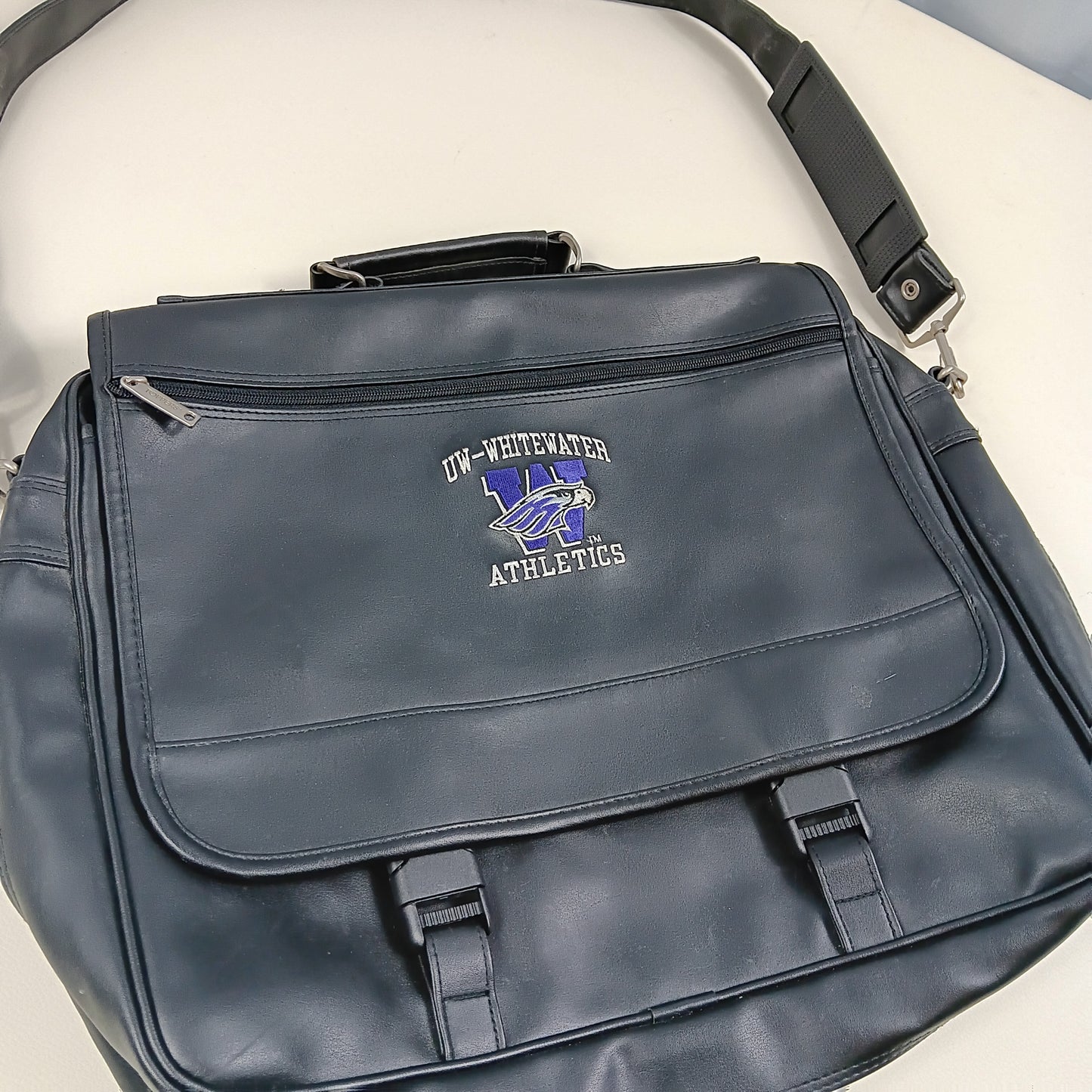 UW Whitewater Vintage Laptop Briefcase with shoulder strap