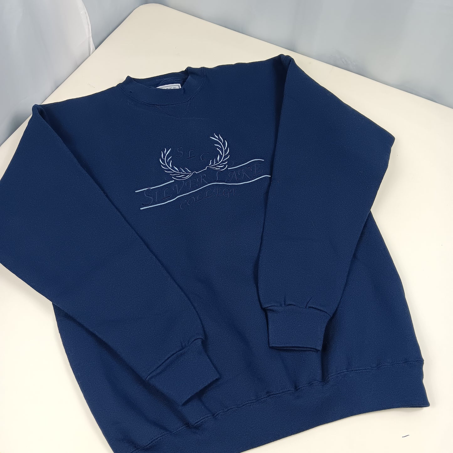 Silver Lake College Vintage Embroidered Sweatshirt - SanTee Heavyweight- Large
