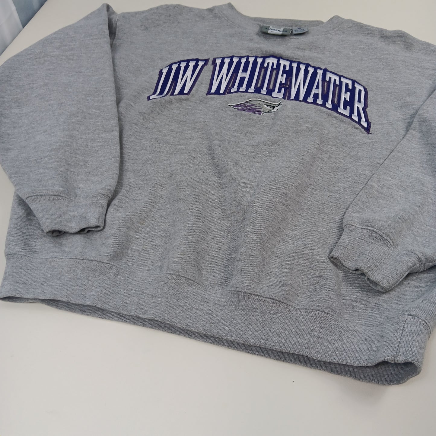 UW Whitewater Retro Embroidered Crewneck - Medium - J*America