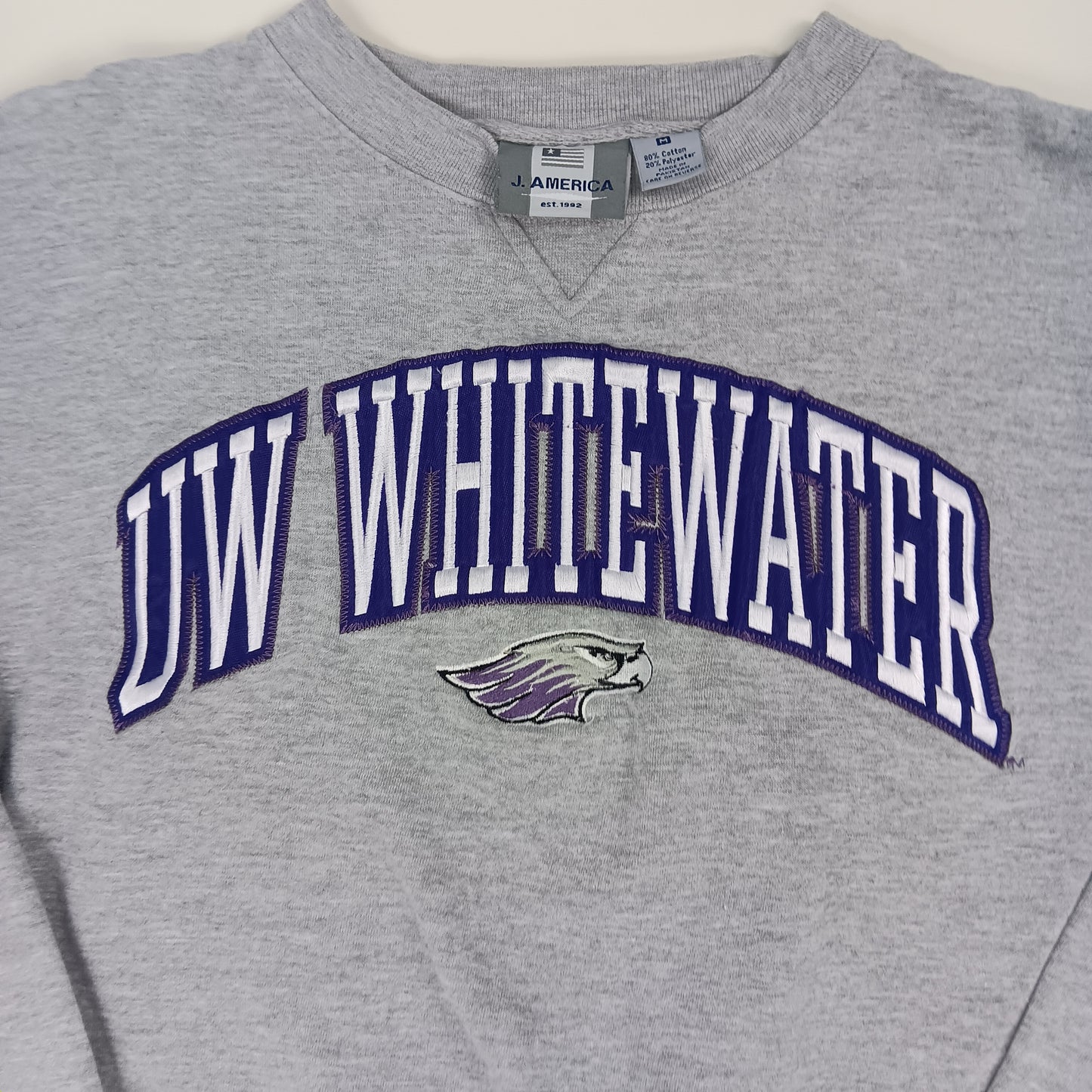 UW Whitewater Retro Embroidered Crewneck - Medium - J*America