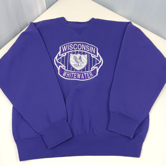 UW Whitewater Warhawks Embroidered Crewneck - Large - Midwest Embroidery