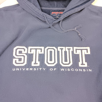 UW Stout Blue Devils Embroidered Hoodie - XL - Jansport