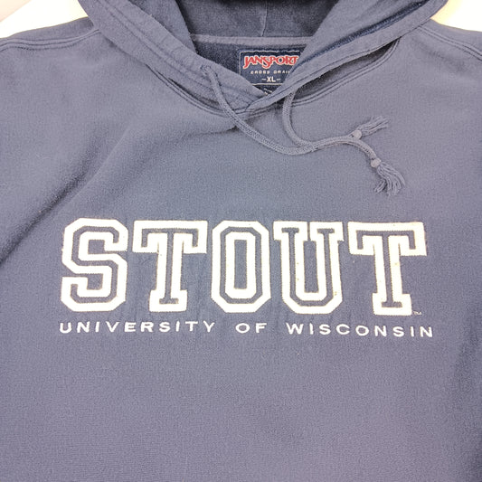 UW Stout Blue Devils Embroidered Hoodie - XL - Jansport