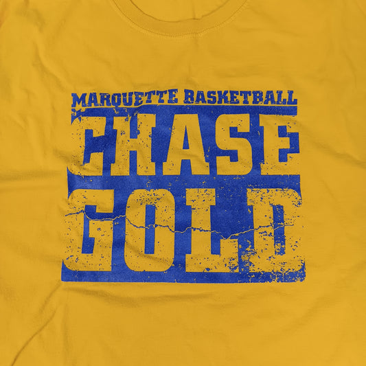 Marquette University Basketball "Chase Gold" Fan Tee - Large - Fruit Of The Loom