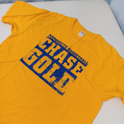 Marquette University Basketball "Chase Gold" Fan Tee - Large - Fruit Of The Loom