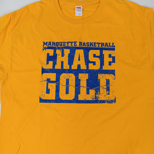 Marquette University Basketball "Chase Gold" Fan Tee - Large - Fruit Of The Loom
