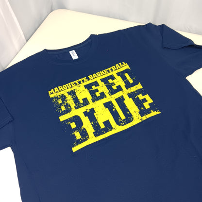 Marquette University Basketball "Bleed Blue" Fan Shirt - Large - JerZees