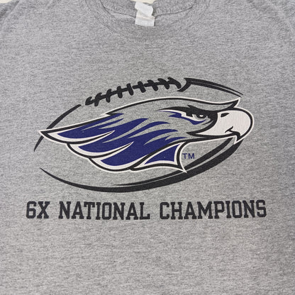 UW Whitewater Warhawks Football "6x Champions" Shirt - Large - Gildan