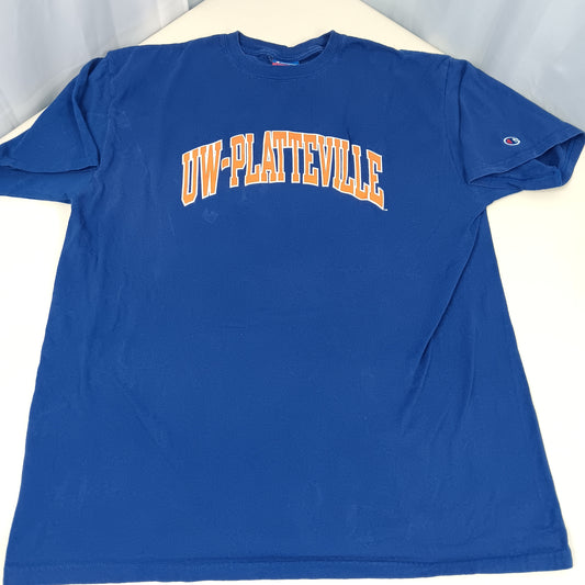 UW Platteville Pioneers Spell Out T Shirt - XL - Champion
