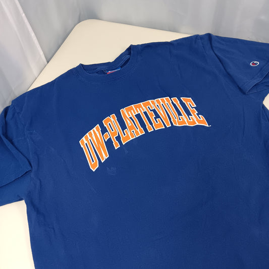 UW Platteville Pioneers Spell Out T Shirt - XL - Champion