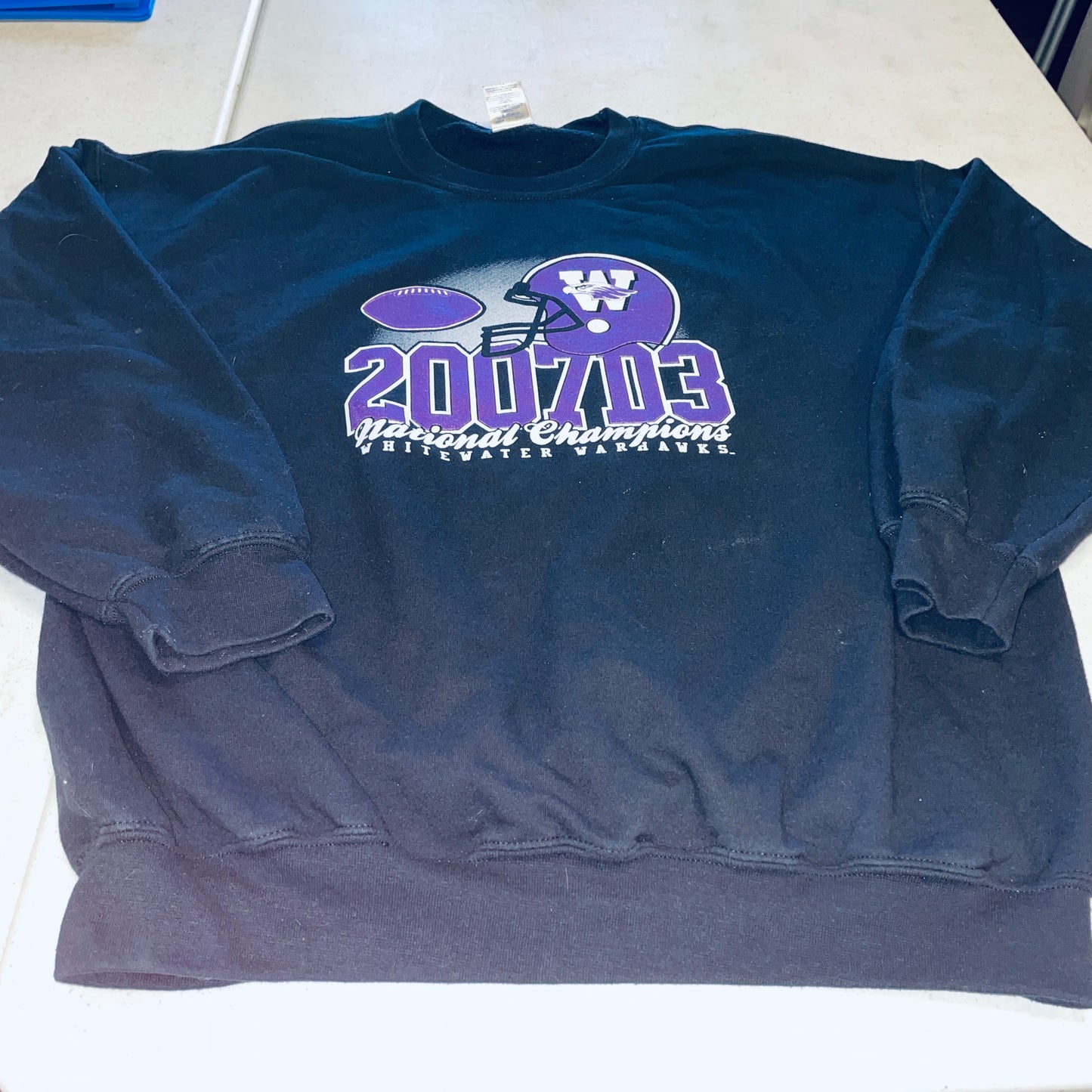 UW Whitewater Warhawks Football Crewneck - X Large - Gildan