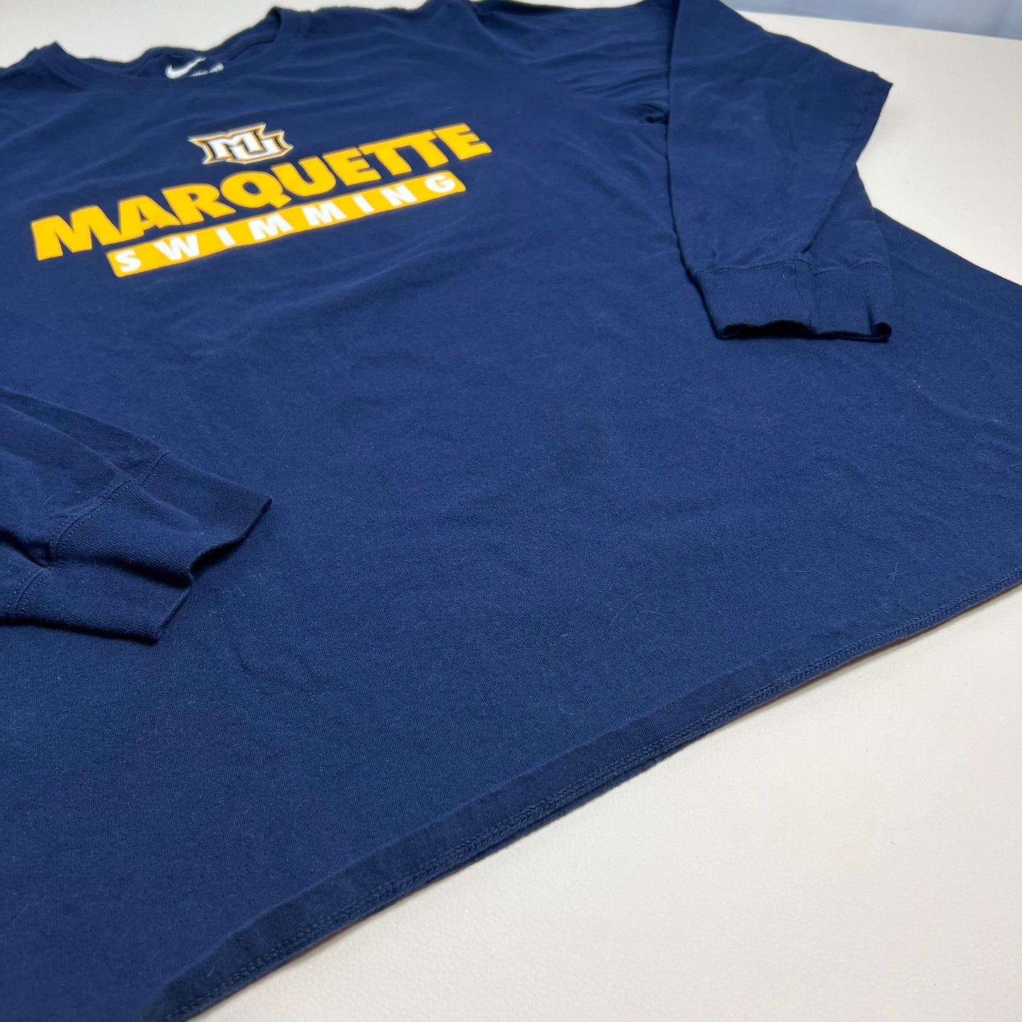 Marquette Golden Eagles Swimming Long Sleeve Nike T-Shirt - X Large